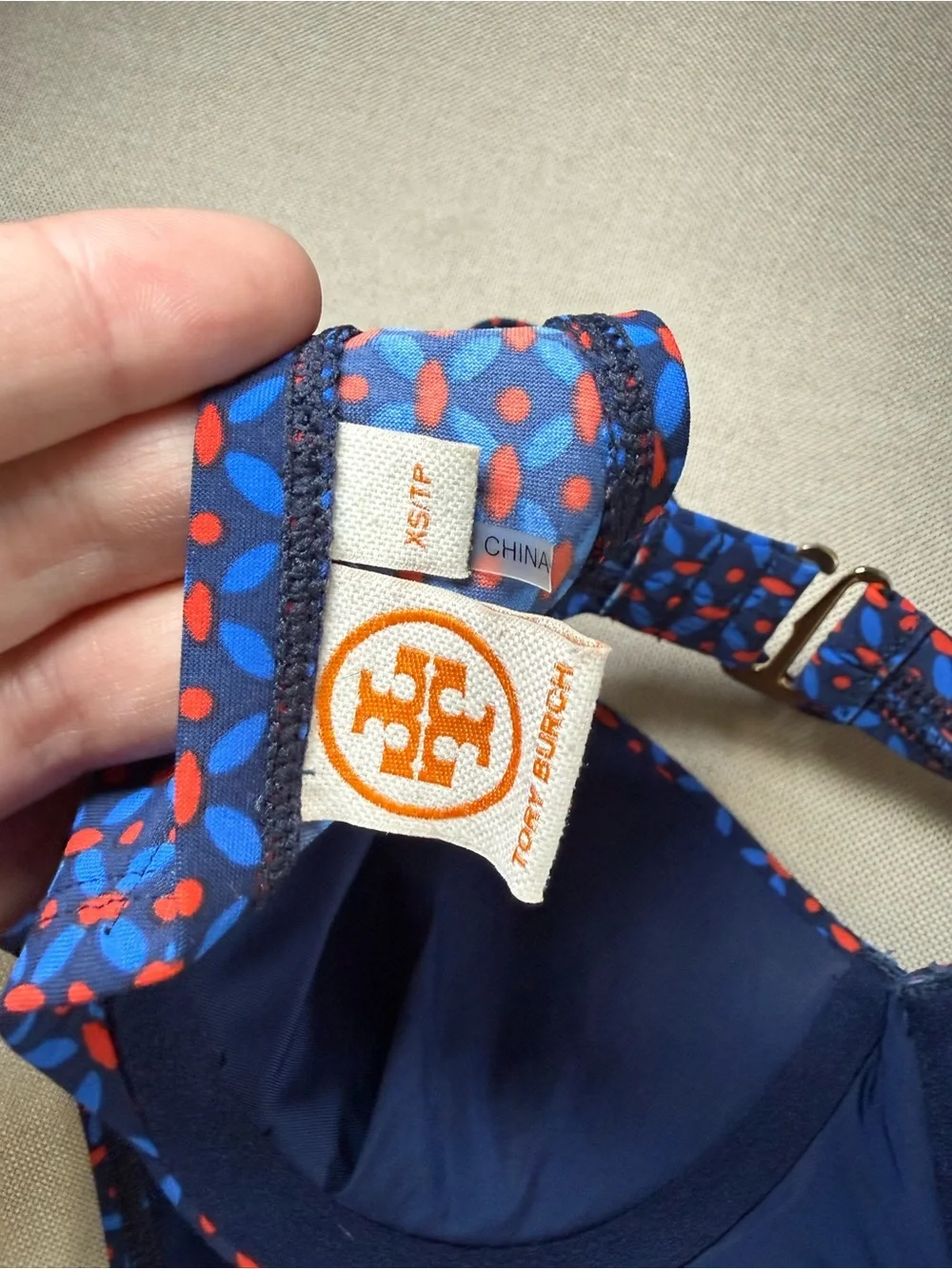 Tory Burch Navy Sea Ochos Rios Underwire Swimsuit Bikini 2-Piece Set size XS